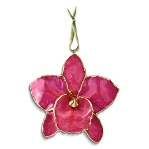 Lacquer Dipped Real Cattleya Orchid Ornament